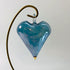 Blown Glass Heart Ornament - Blue