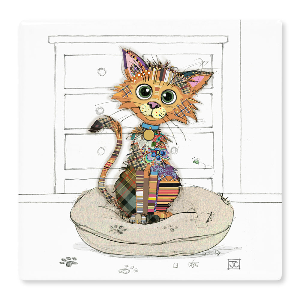 Bug Art Ceramic Coaster - Cat