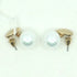 Brushed Metallic Earrings with Pearl