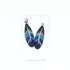 Millefiori Feather Earrings - Blue