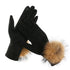 Black Fashion Gloves with Pom-Poms