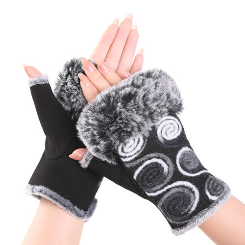 Fingerless Fur Gloves