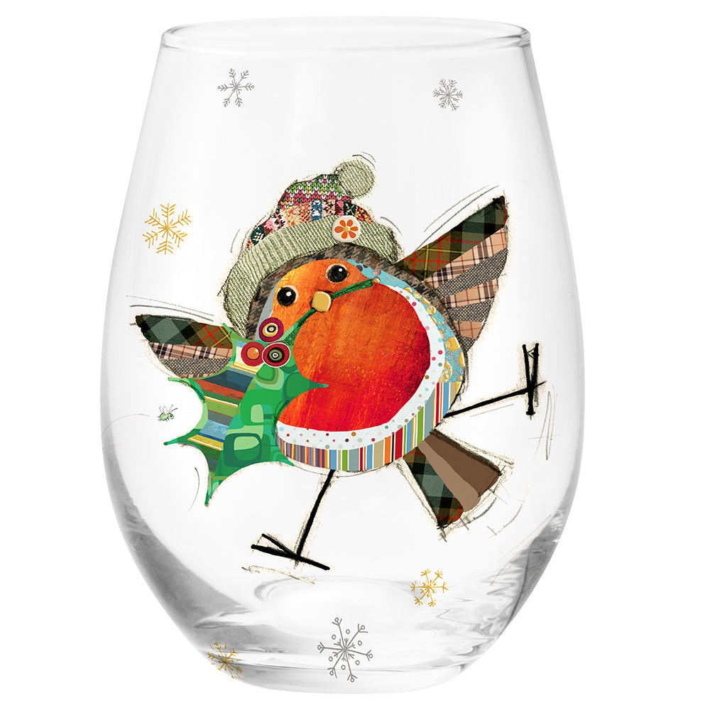 Bug Art Christmas Wine Glass