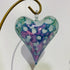 Blown Glass Heart Ornament - Multicoloured Green