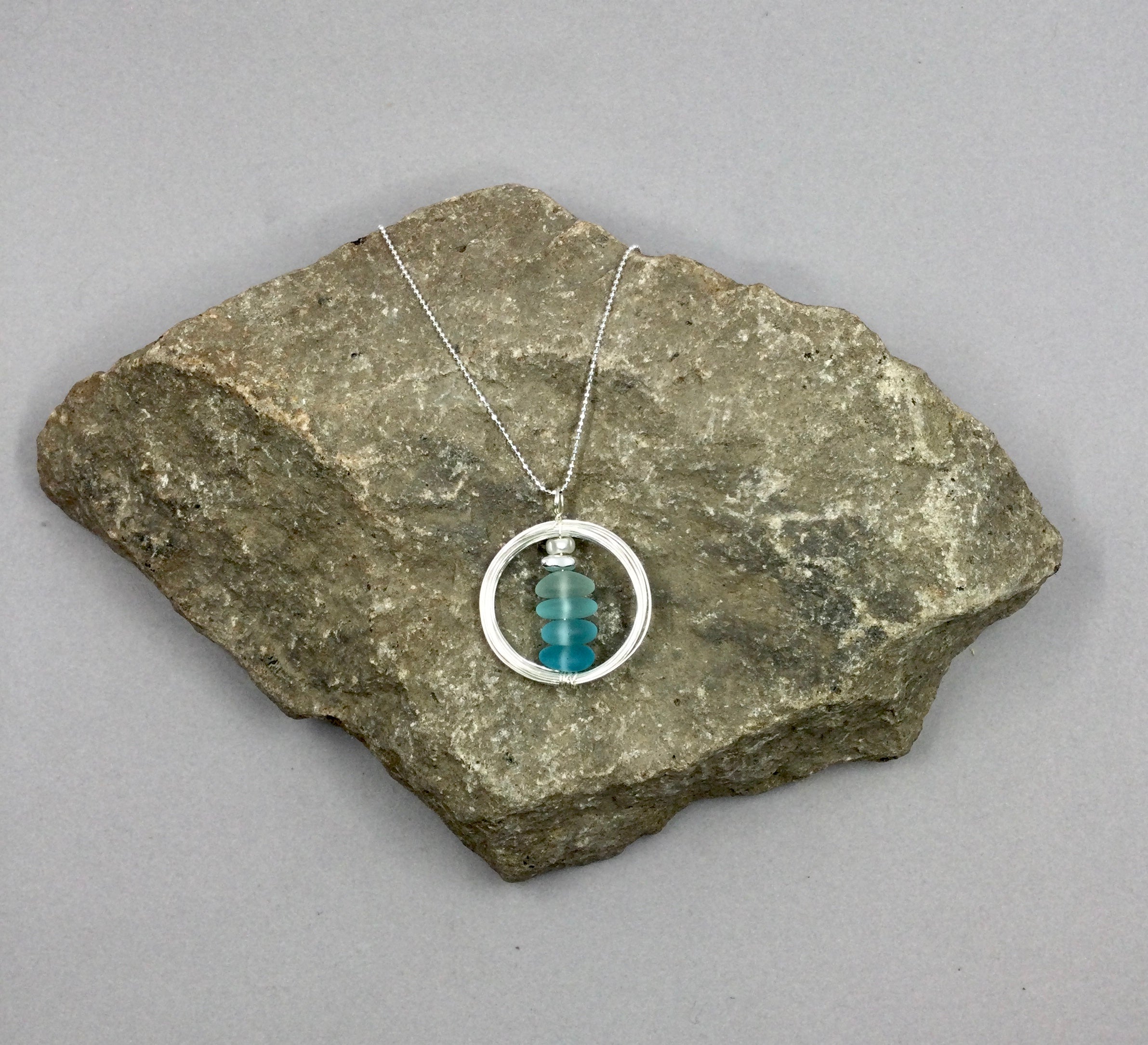 White Lotus Pebble Necklace