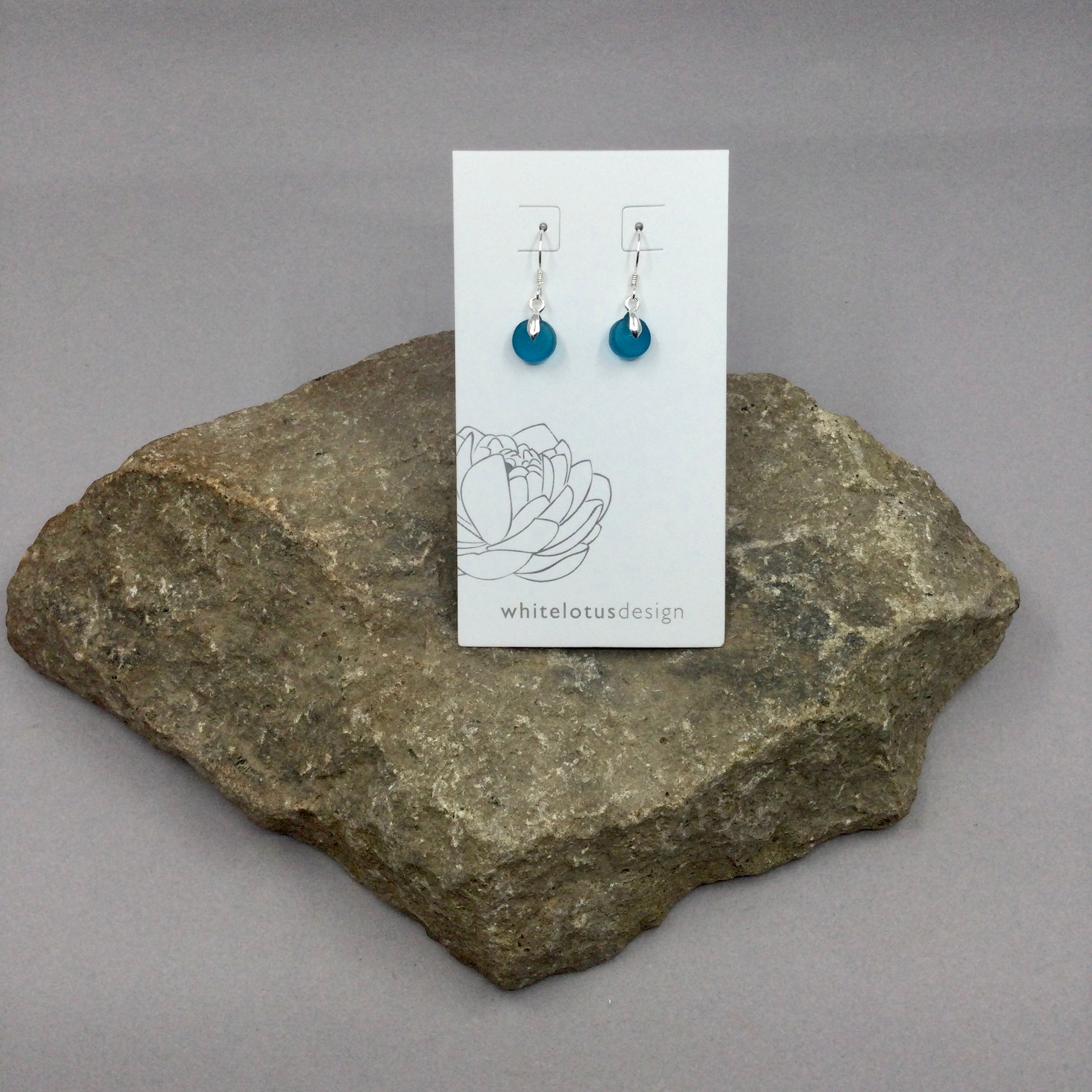 White Lotus Disc Earrings