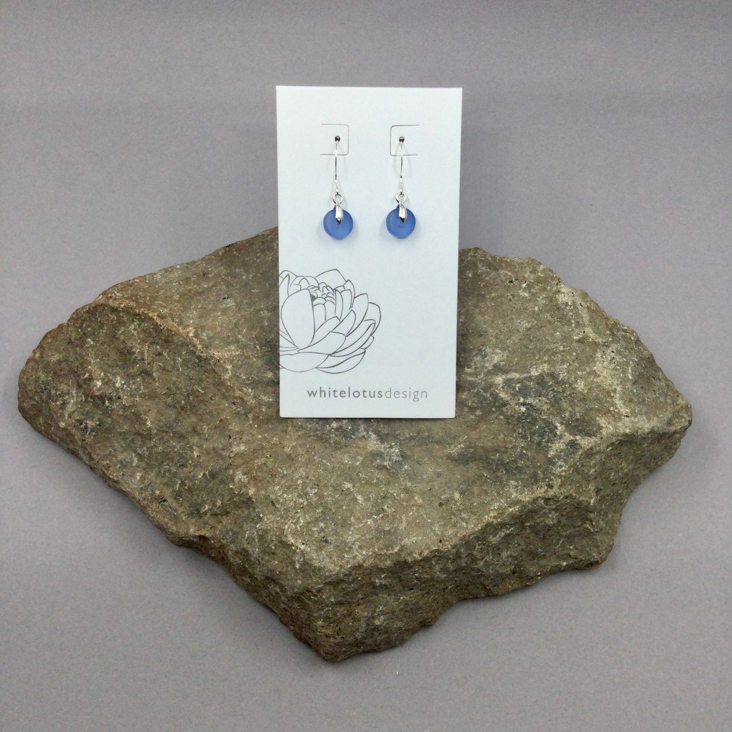 White Lotus Disc Earrings