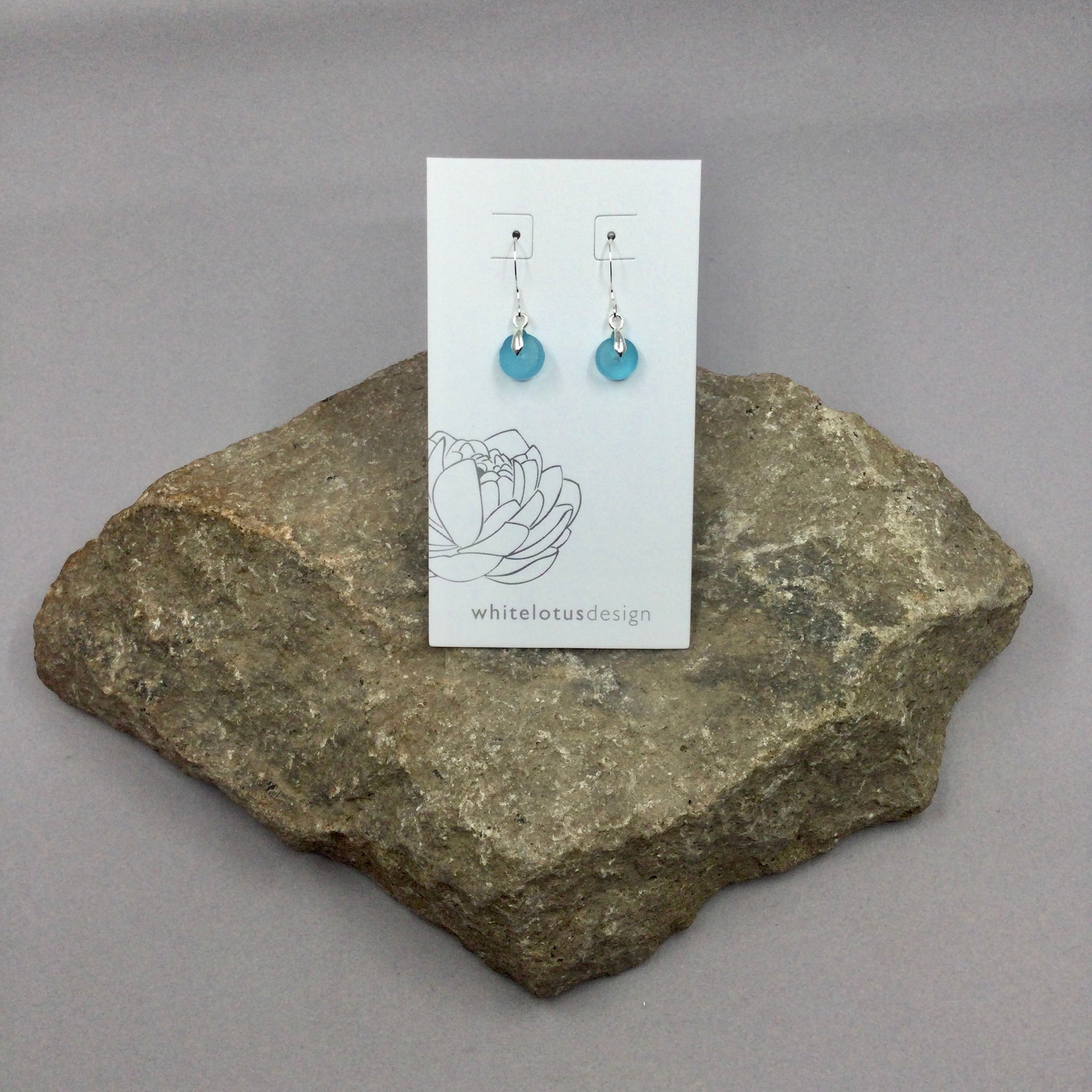 White Lotus Disc Earrings