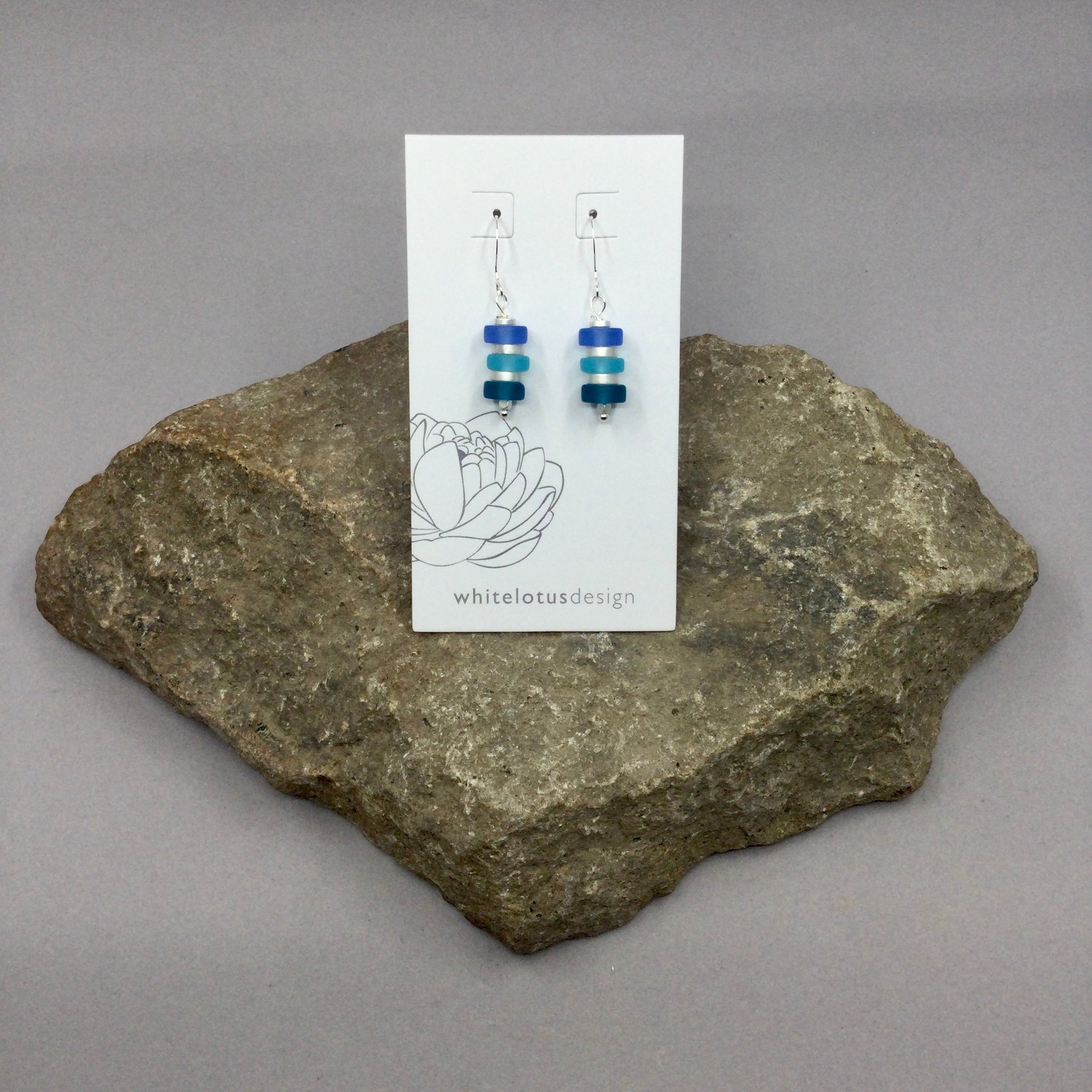 White Lotus Stacked Earrings