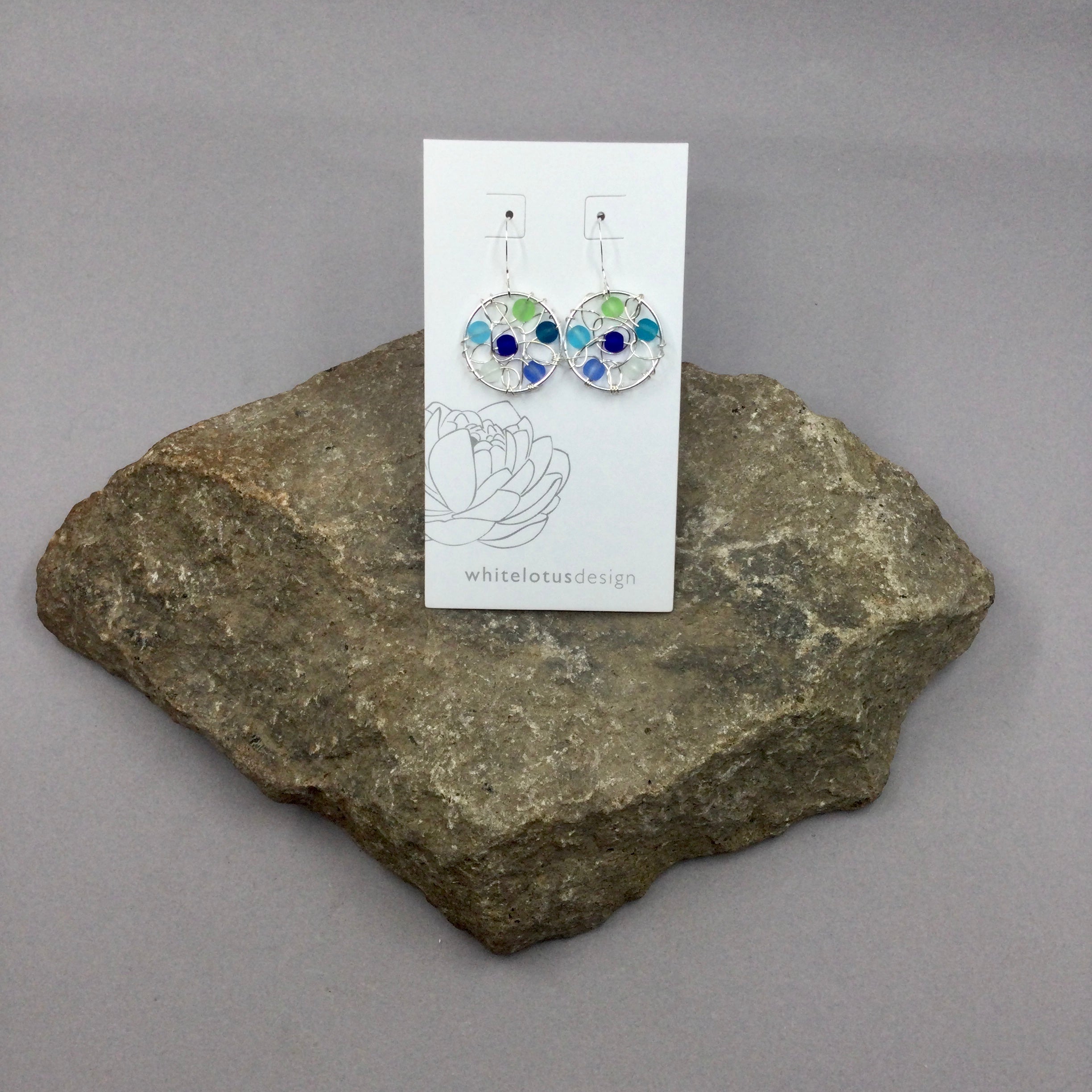White Lotus Web Earrings