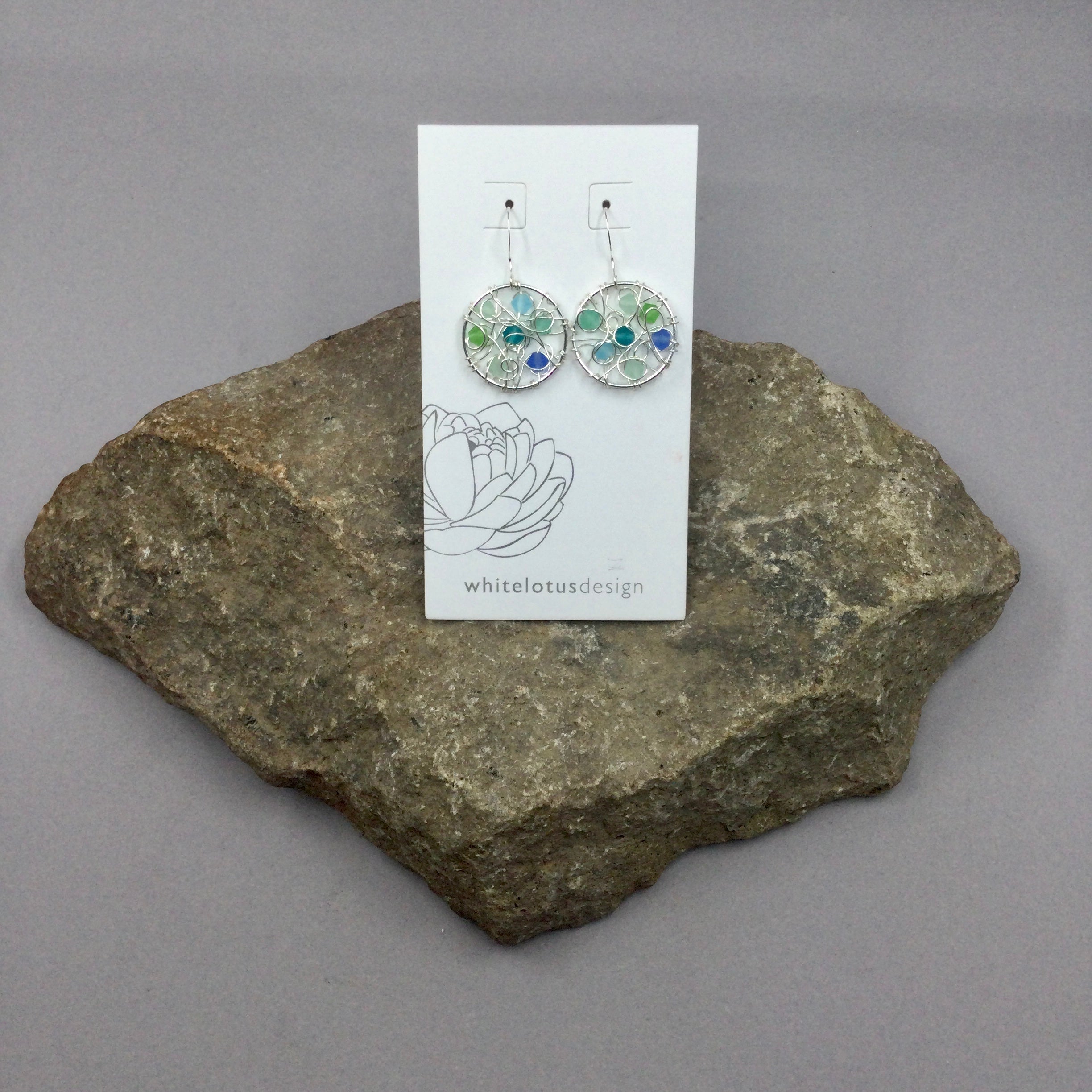 White Lotus Web Earrings