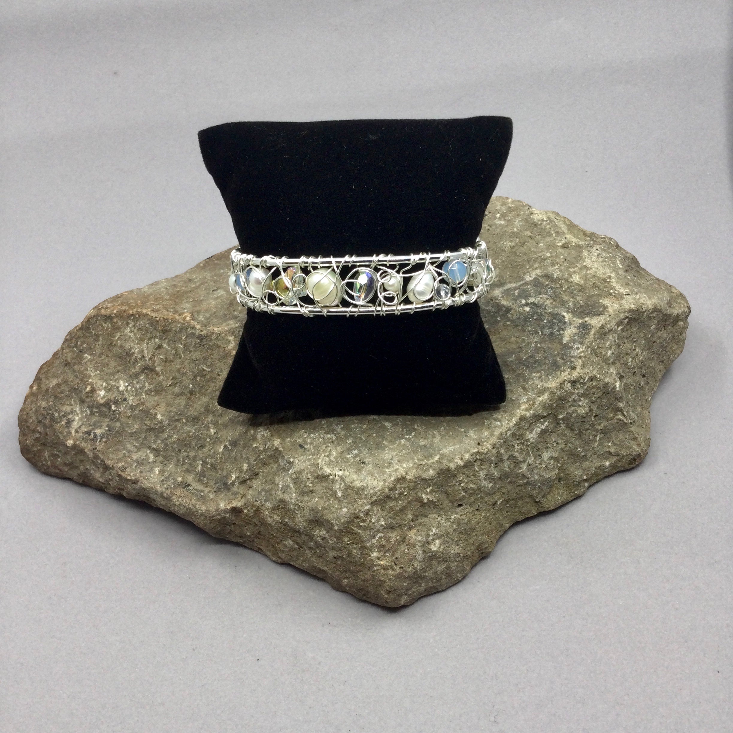 White Lotus Cuff Bracelet