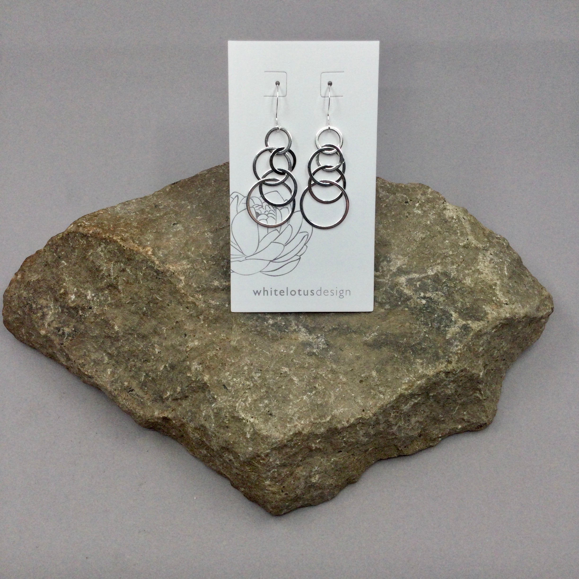 White Lotus Loops Earrings