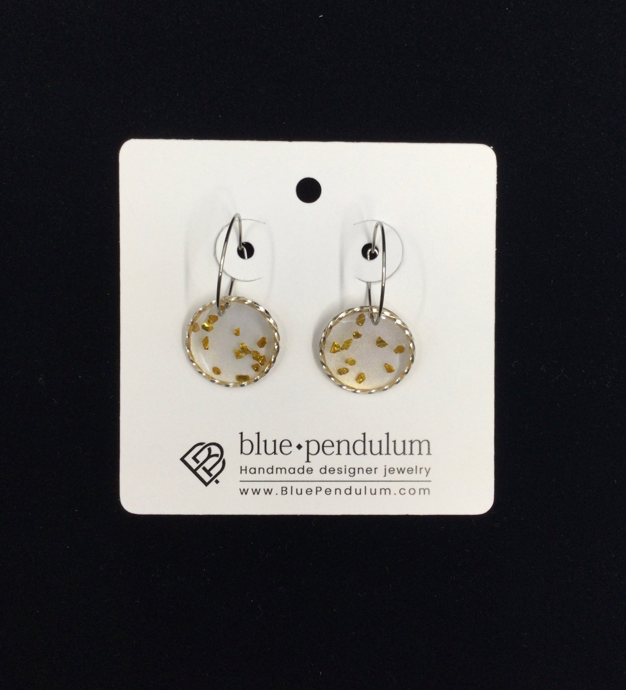 Round Silver Dangling Earrings