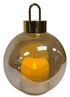 Gold LED Glass Lantern with candle inside