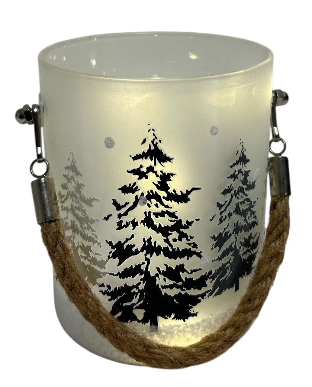 LED Glass Lantern with Rope