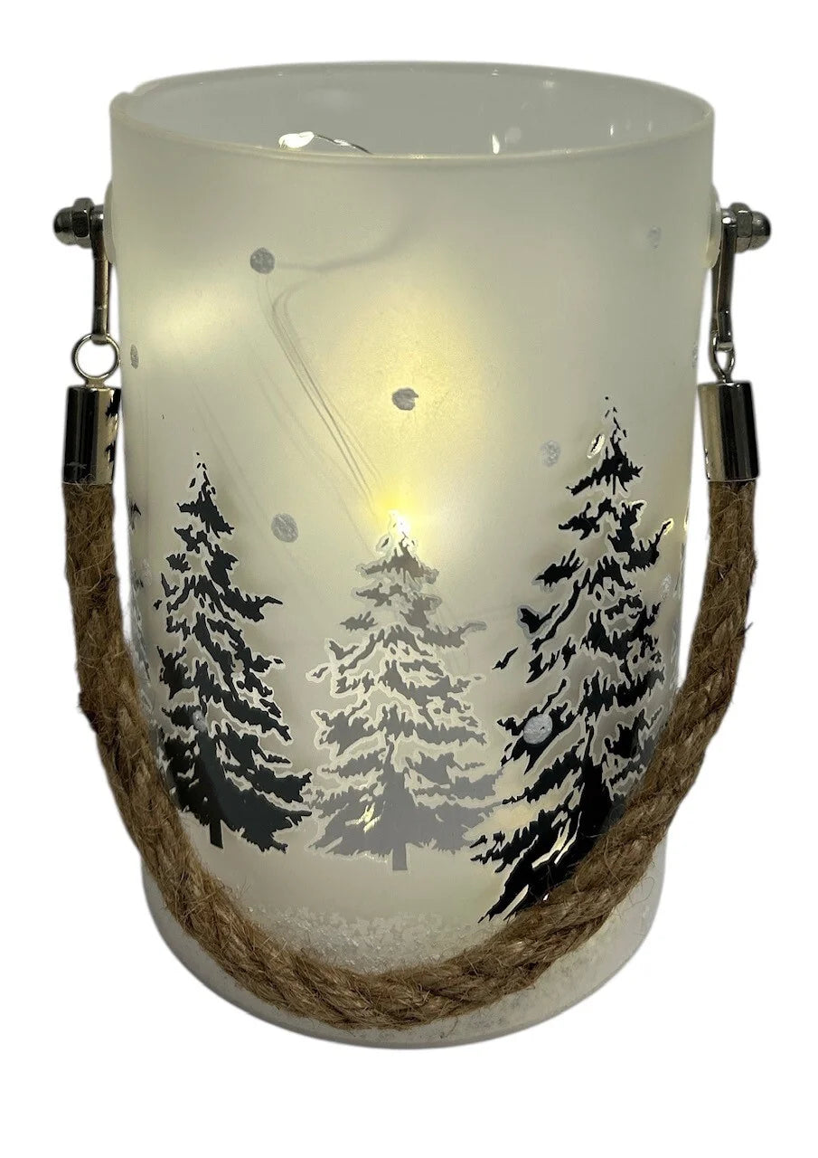 LED Glass Lantern with Rope