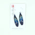 Mini Millefiori Feather Earrings - Blue