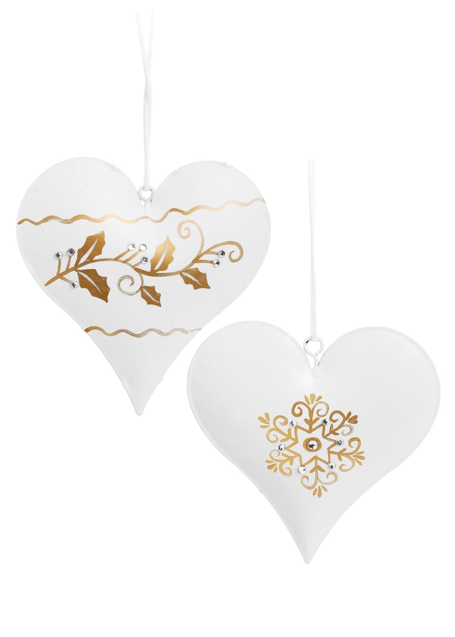 Heart Ornaments with Gold Detail