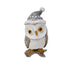 Owl Statue with Grey Christmas Hat