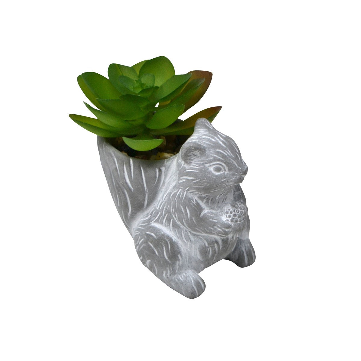 Plant Pot with Artifical Plant - Squirrel