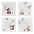 Ceramic winter playful animal coaster set