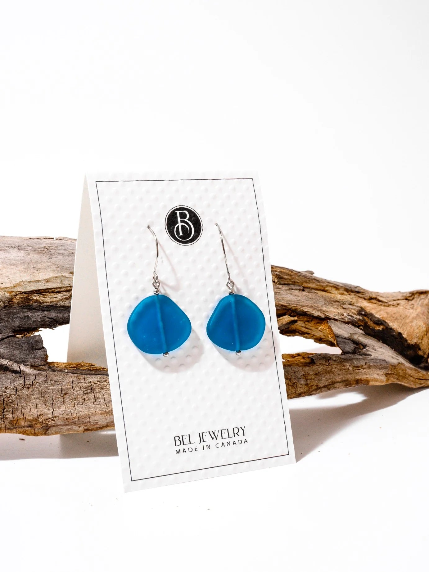 Cultured Sea Glass Statement Earrings by BEL Jewelry