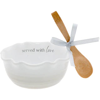 Ceramic Bowl with Bamboo Spoon (Love)