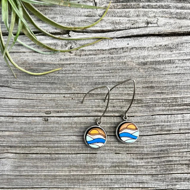 Sick Chick Dangling Wood Earrings