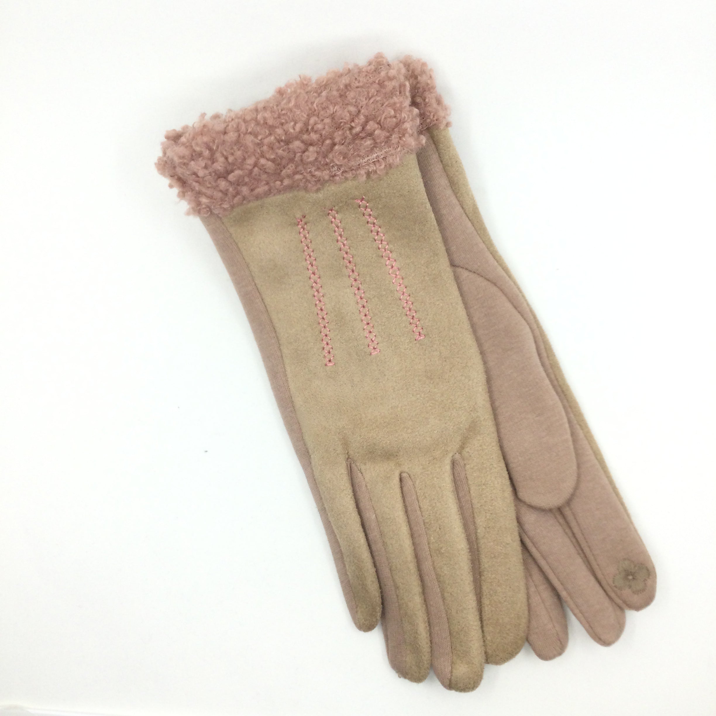 Touchscreen Gloves with Pink Trim
