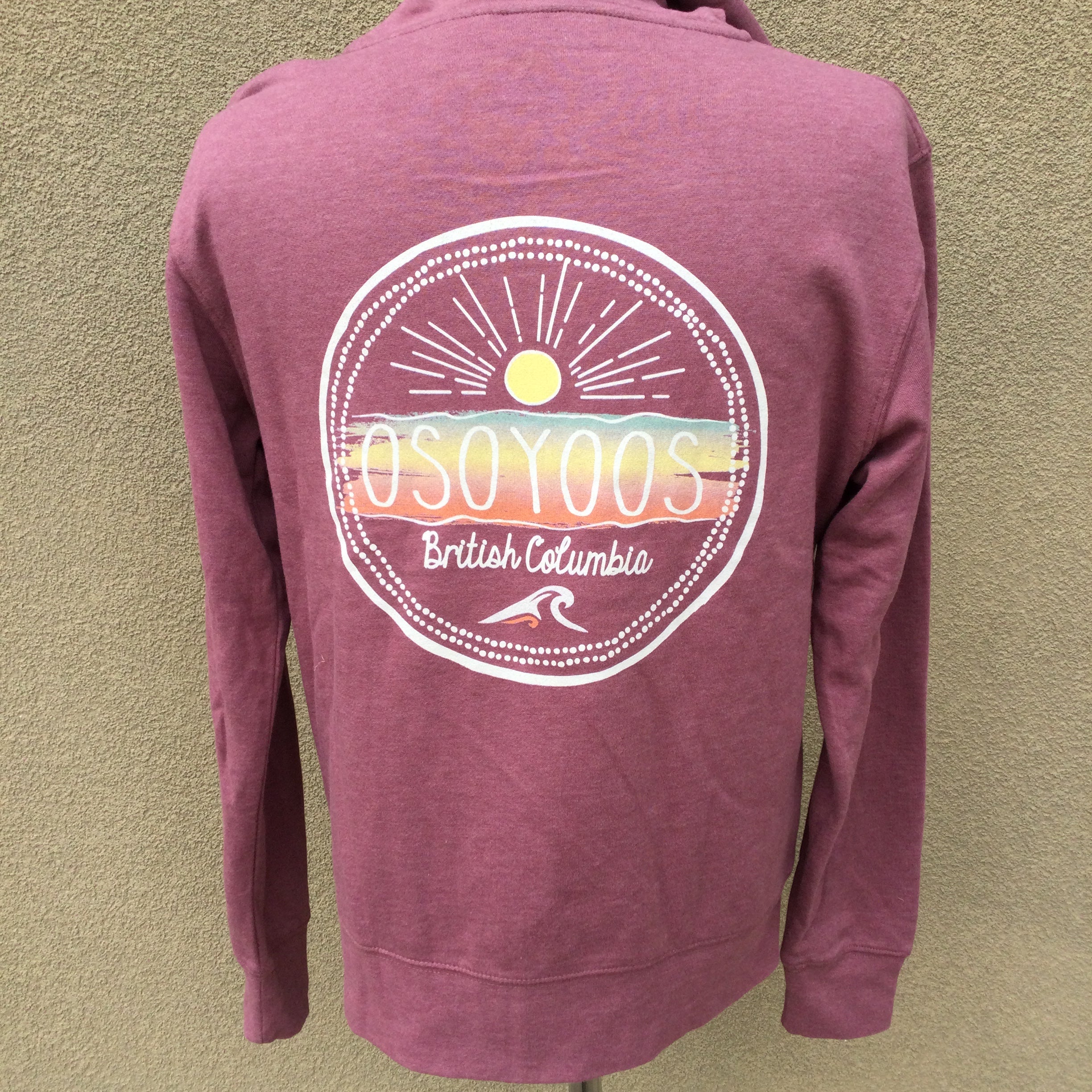 Osoyoos Hoodie - Full Zippered - Maroon Back