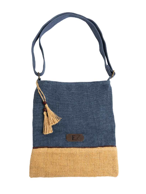 Jute Crossbody Handbag - Navy