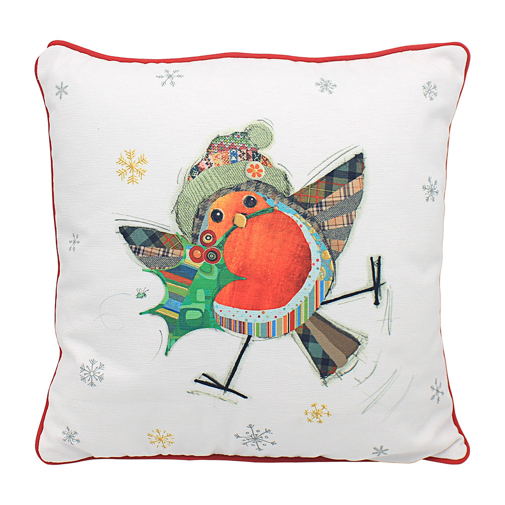 Bug Art Christmas Cushion