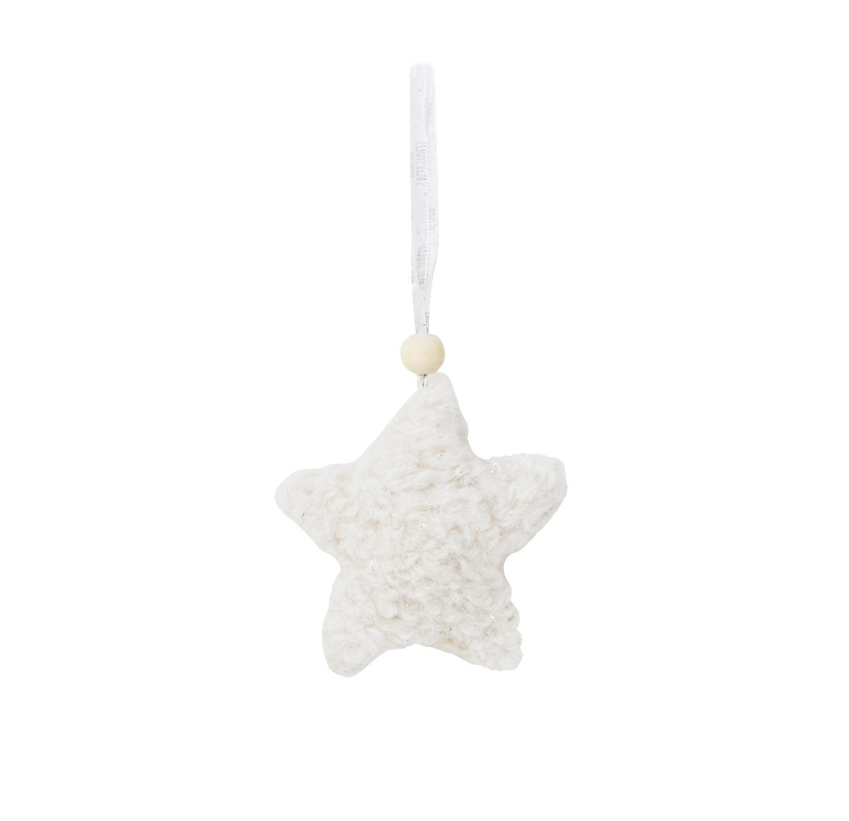 White Wool Star Ornament