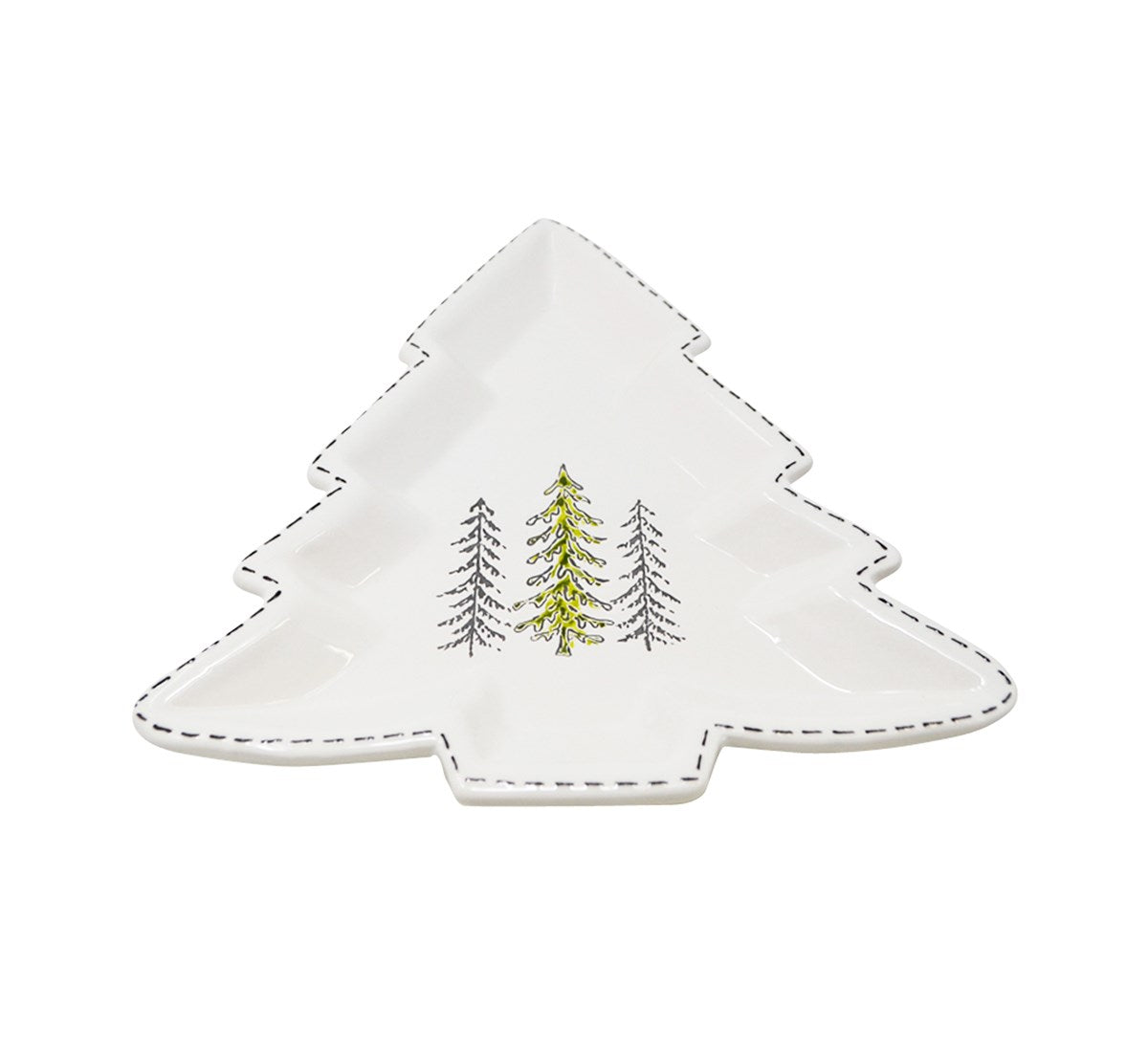 3 Fir Shaped Christmas Plate