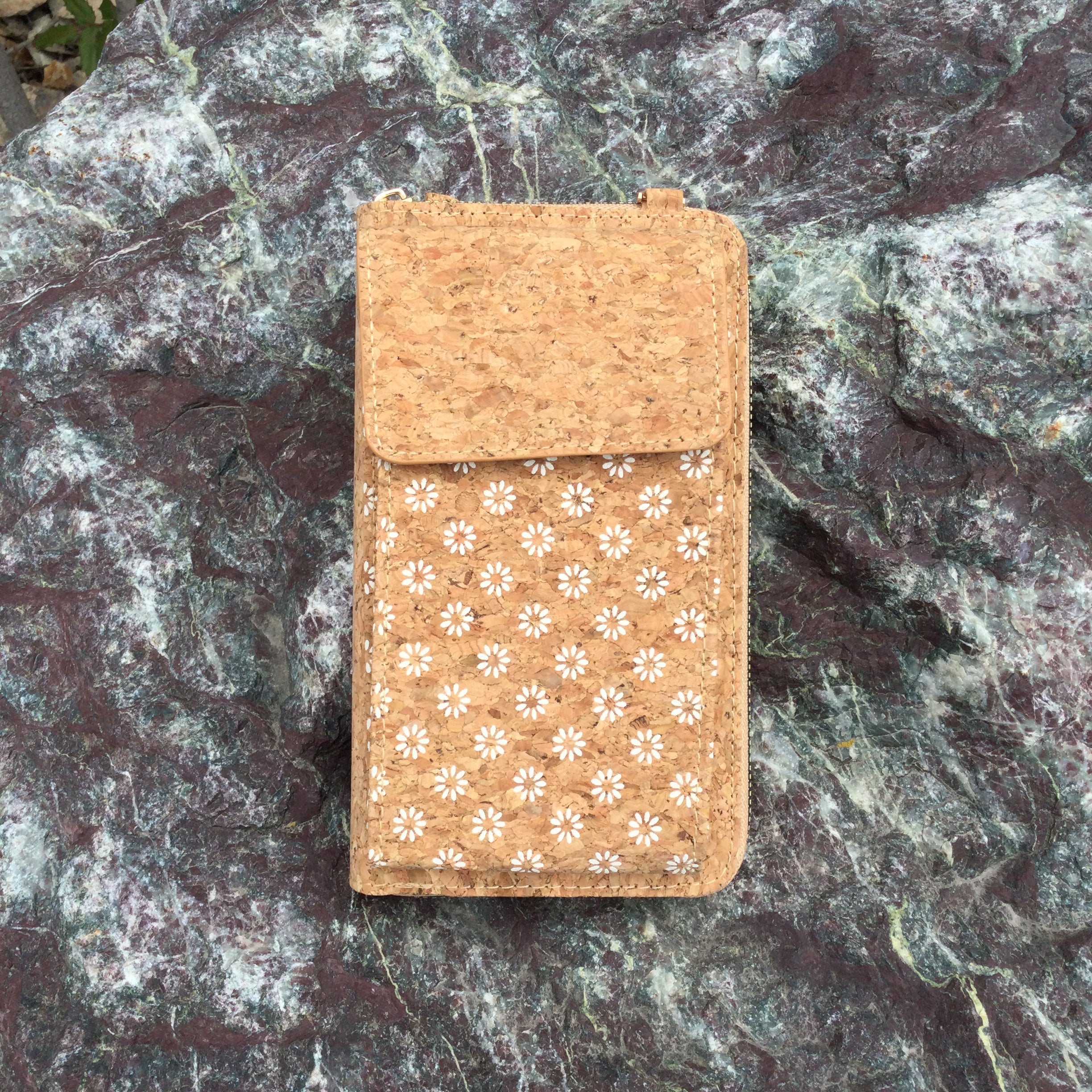 Cork Crossbody Wallet with Cellphone Pocket