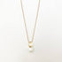 Delicate Necklace with Brushed Metallic Pendant & Pearl