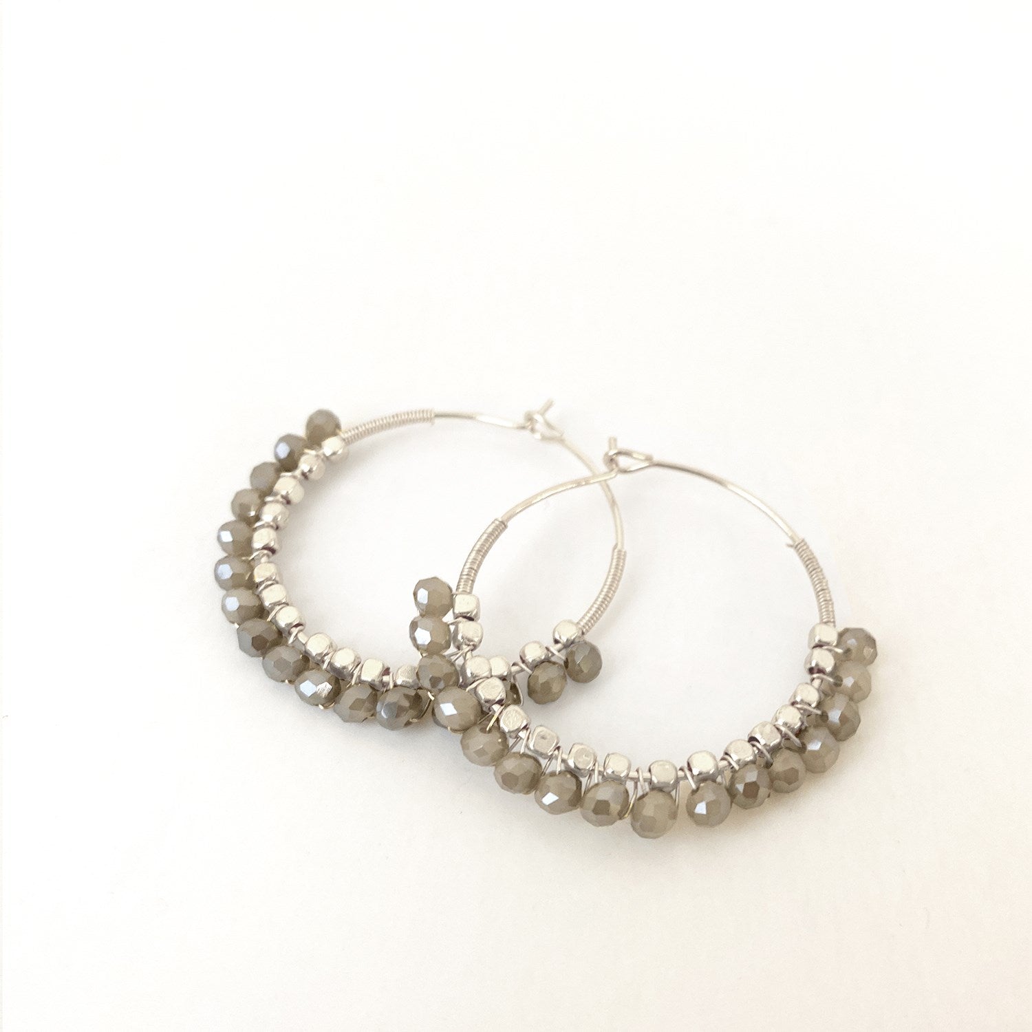 Hooped Earrings with Mini Glass Beads
