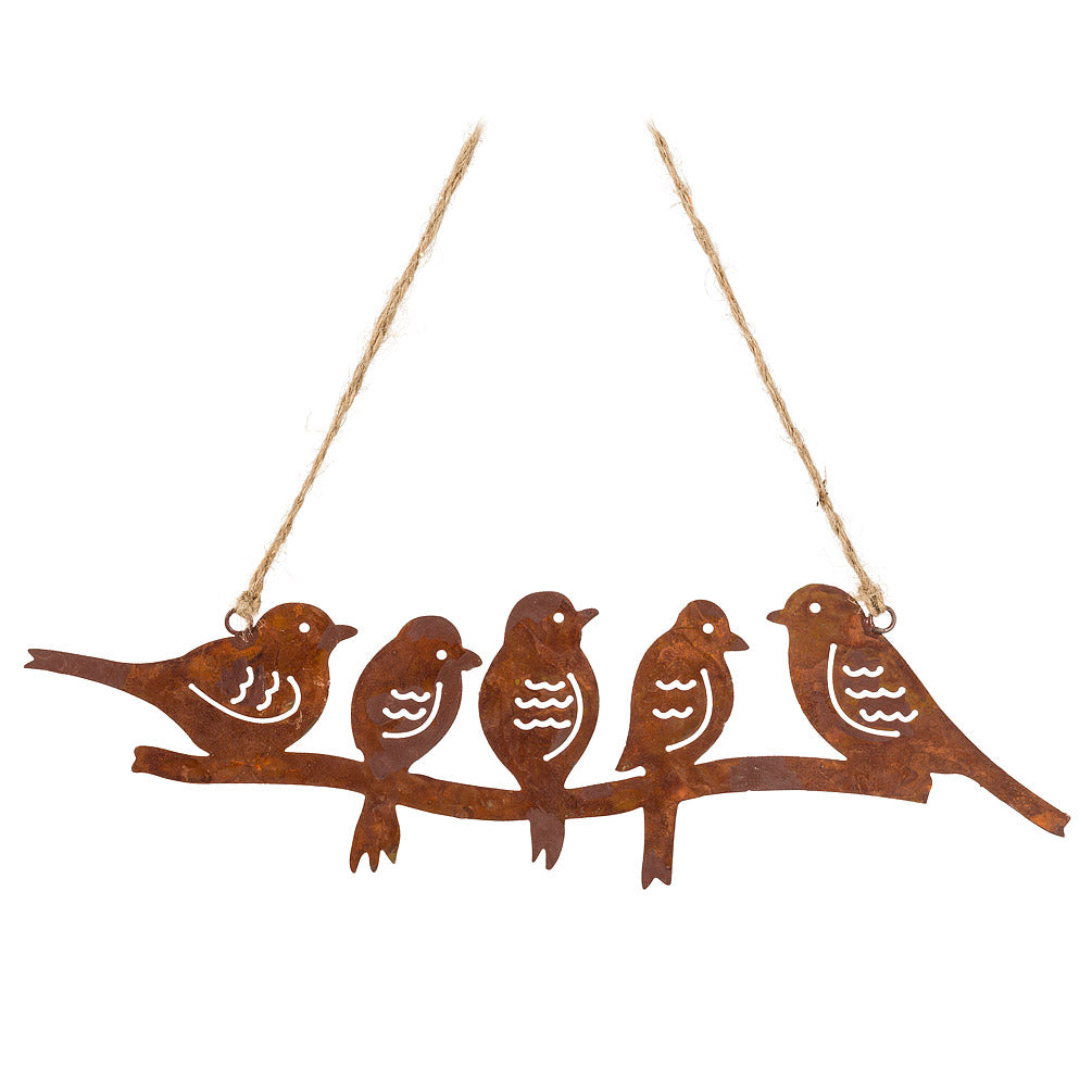 Five Birds on Branch - 14" Wide