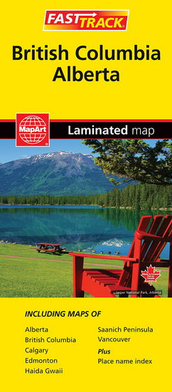 British Columbia Alberta Laminated Map
