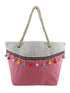 Beach Bag with Rope Handle - Pink