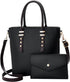 Handbag with Gold Metal Trim - Black