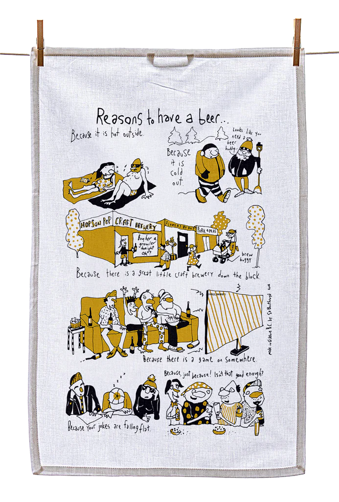 SA Boothroyd Tea Towel - Reasons To Have A Beer