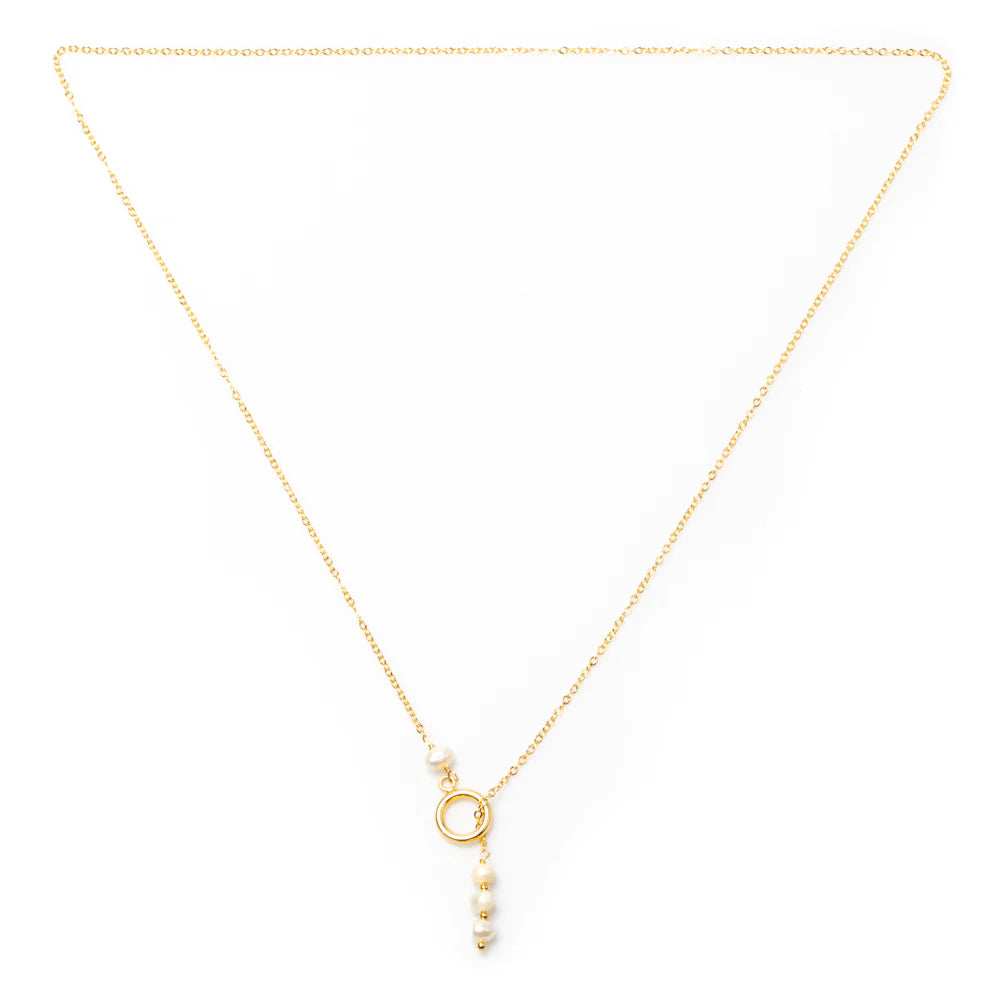 Triple Pearl Loop Necklace